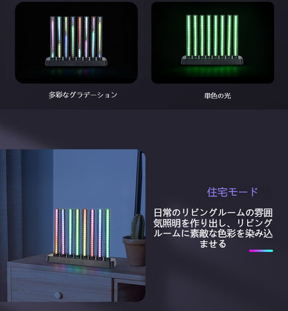 ストリップ型 RGB デスク雰囲気ライト スマートカラー ABS、音楽リズムに合わせる電競用寝室デスク雰囲気ライト