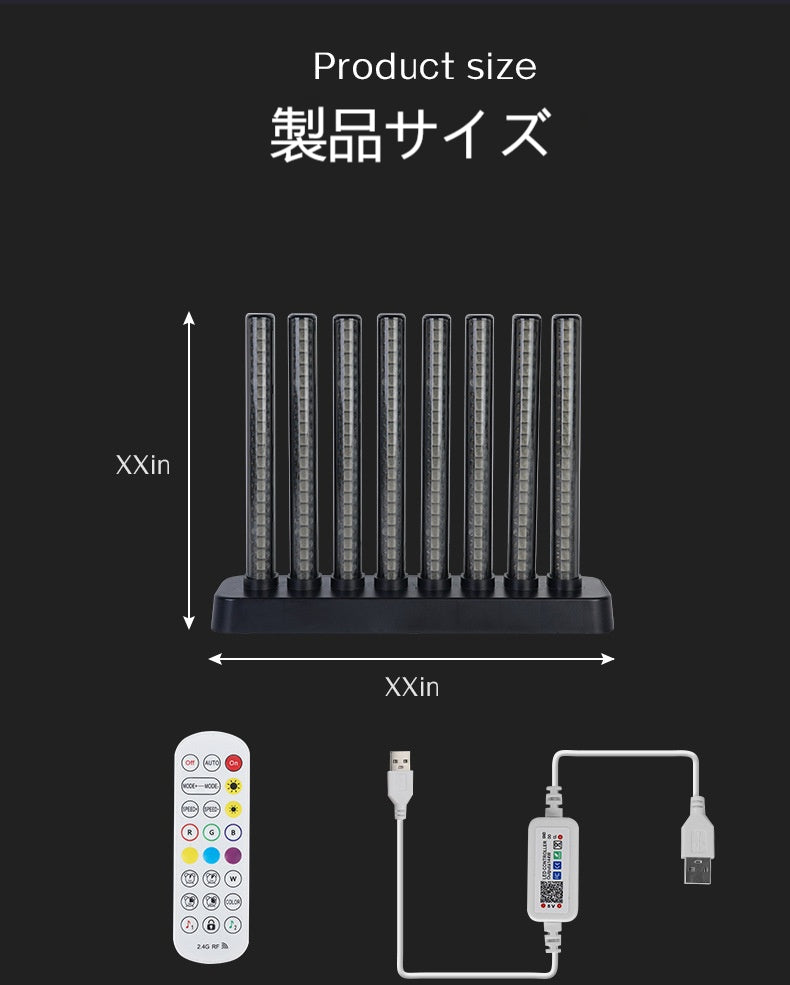 ストリップ型 RGB デスク雰囲気ライト スマートカラー ABS、音楽リズムに合わせる電競用寝室デスク雰囲気ライト