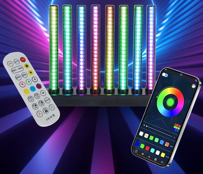 ストリップ型 RGB デスク雰囲気ライト スマートカラー ABS、音楽リズムに合わせる電競用寝室デスク雰囲気ライト