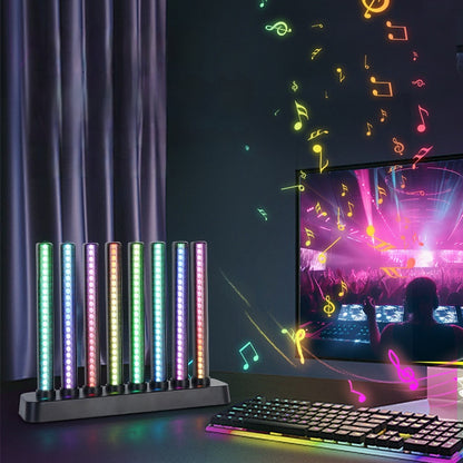 ストリップ型 RGB デスク雰囲気ライト スマートカラー ABS、音楽リズムに合わせる電競用寝室デスク雰囲気ライト